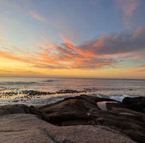 Sunset over the ocean in Cape Town