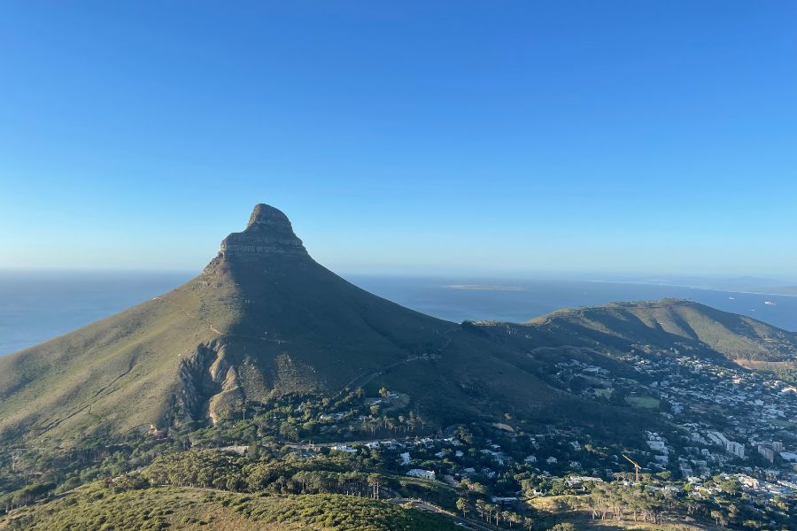 Lion's Head rises above the city of Cape Town