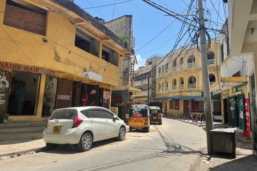 Old Town Mombasa is filled with narrow streets and old architecture 