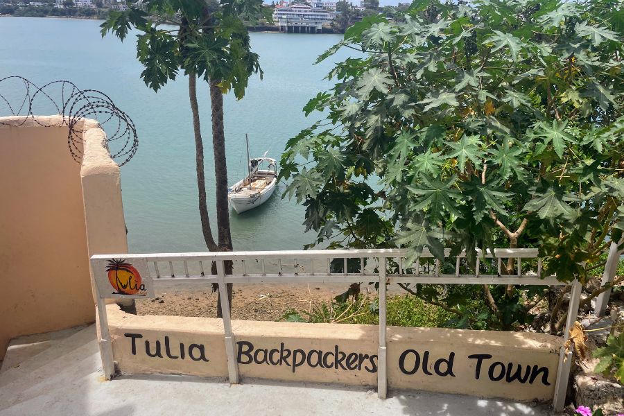 Tulia Old Town Backpackers hostel is right on the water in Old Town Mombasa, Kenya.